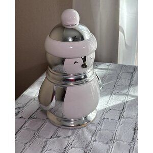 Christmas Slatkin & Co. Ceramic Silver Penguin 13 in. Cookie Jar